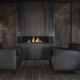 wood-burning fireplace / gas / bioethanol / wall-mounted