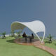 metal frame tensile structure / arch / for shelters / for public spaces