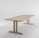 contemporary dining table / teak / wooden base / rectangular