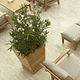 teak planter / square / vertical / contemporary