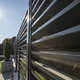 louvered fence / galvanized steel / garden / contemporary