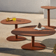 contemporary coffee table / glass / ceramic / glass base