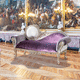 Baroque style daybed / fabric / beech / wood with gold leaf finish