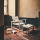 contemporary armchair / straw / oak / bergere
