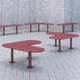 contemporary public bench / powder-coated steel / without backrest / without armrests