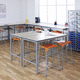 contemporary classroom table / MDF / steel base / rectangular