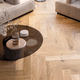 solid parquet floor / oak / herringbone / oiled