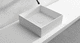 countertop washbasin / ceramic / square / 1-hole