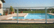 protective barrier / fixed / glass / pool