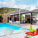 self-supporting pergola / wall-mounted / hanging / aluminum