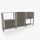contemporary sideboard / wood veneer / lacquered MDF / powder-coated steel