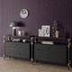 contemporary sideboard / wood veneer / lacquered MDF / powder-coated steel