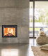 wood-burning fireplace / built-in / wall / Single-sided