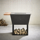 wood-burning barbecue / mobile / transportable / metal