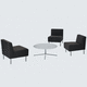 contemporary armchair / fabric / synthetic leather / white