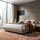 double bed / contemporary / upholstered / with headboard