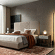 contemporary bedside table / wood veneer / wood veneer base / rectangular