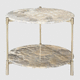 contemporary side table / marble / stainless steel base / round