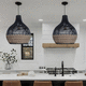 pendant lamp / bamboo / rattan / wicker