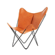 original design chair / indoor / leather / steel base