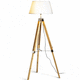 floor-standing lamp / chrome / bamboo / contemporary