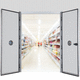 swing industrial door / aluminum / anodized aluminum / stainless steel