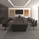 contemporary boardroom table / wood veneer / leather / lacquered wood base
