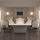 marble conference table / contemporary / wood veneer / brushed metal