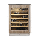 serving wine cabinet / built-in / stainless steel / wooden