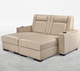contemporary sofa / leather / beige / customizable color