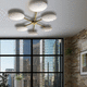 contemporary ceiling light / linear / oval / brass