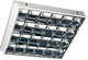 recessed ceiling light fixture / square / sheet steel