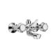 double-handle bathtub mixer tap / wall-mounted / chromed metal / bathroom