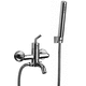 shower mixer tap / wall-mounted / chromed metal / indoor