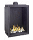 closed gas hearth / 1-sided / metal