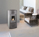 wood pellet heating stove / contemporary / metal / black