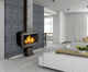 wood-burning fireplace / floor-mounted / Single-sided / closed hearth
