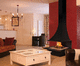 wood-burning fireplace / floor-mounted / Single-sided / open hearth