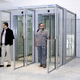 access control security interlocking door / glazed