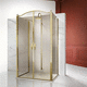 tempered glass shower cubicle / with pivot door / rectangular / commercial