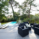 composite deck board / stainless steel / wood look / commercial