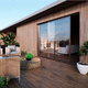 sliding patio door / aluminum / double-glazed / double leaf