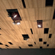 wooden suspended ceiling / tile / for office / indoor