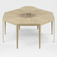 contemporary dining table / oak / metal / octagonal