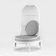 contemporary armchair / fabric / metal / high back