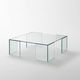 contemporary coffee table / glass / rectangular / square