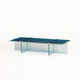 modern coffee table / glass / glass base / square