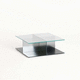 modern coffee table / tempered glass / tempered glass base / lacquered glass base