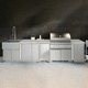 outdoor kitchen / contemporary / stainless steel / island