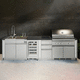 outdoor kitchen / contemporary / stainless steel / island